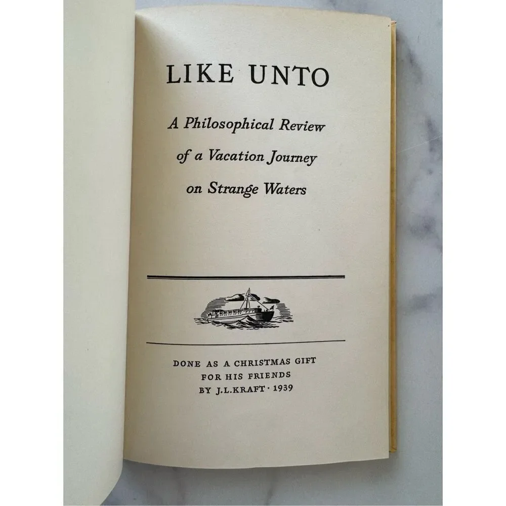 Like Unto vintage book A philosophical review of a vacation in strange waters Pr